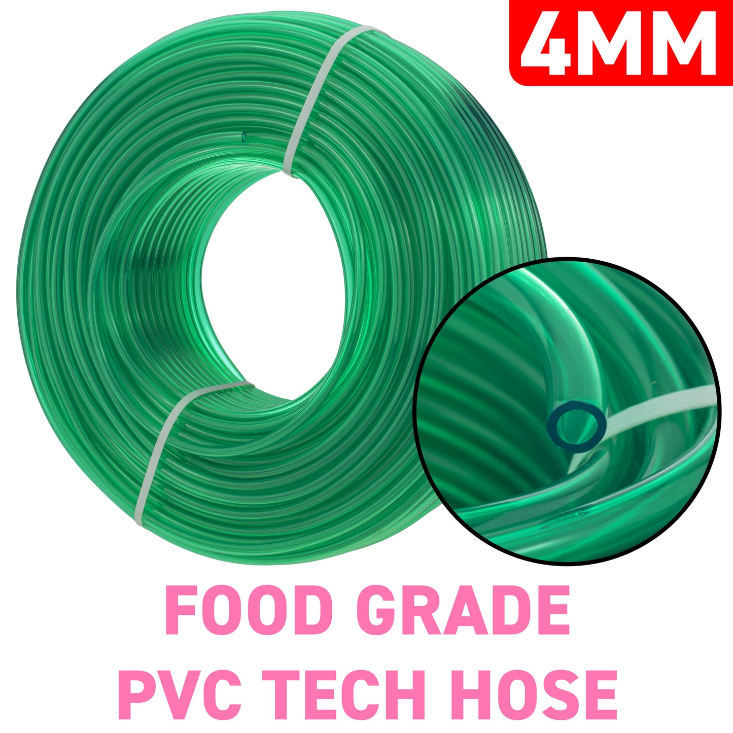 4mm Green Tinted PVC Technical Hose