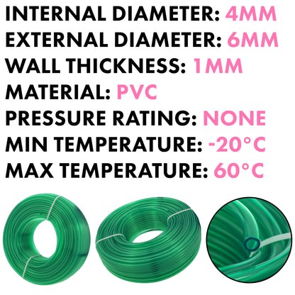 4mm Green Tinted PVC Technical Hose