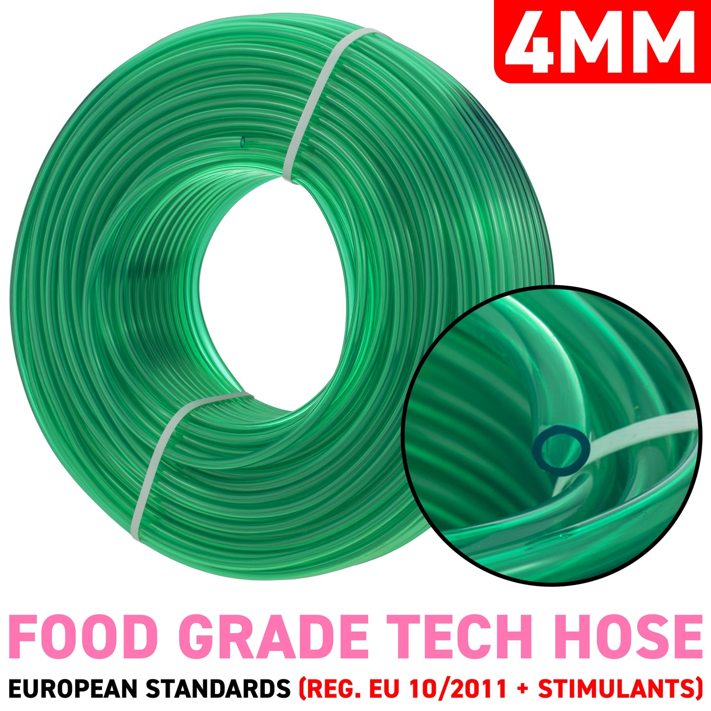 4mm Green Tinted PVC Technical Hose