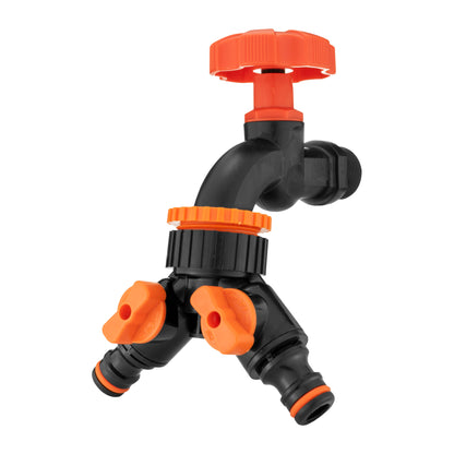Black Garden Taps Quick Connect 1/2" and 3/4" BSP Single or Dual Outlet