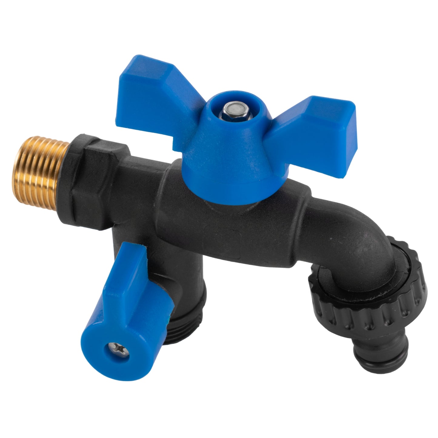 Nylon Quick Connector Dual Outlet Bib Tap, 1/2" BSP