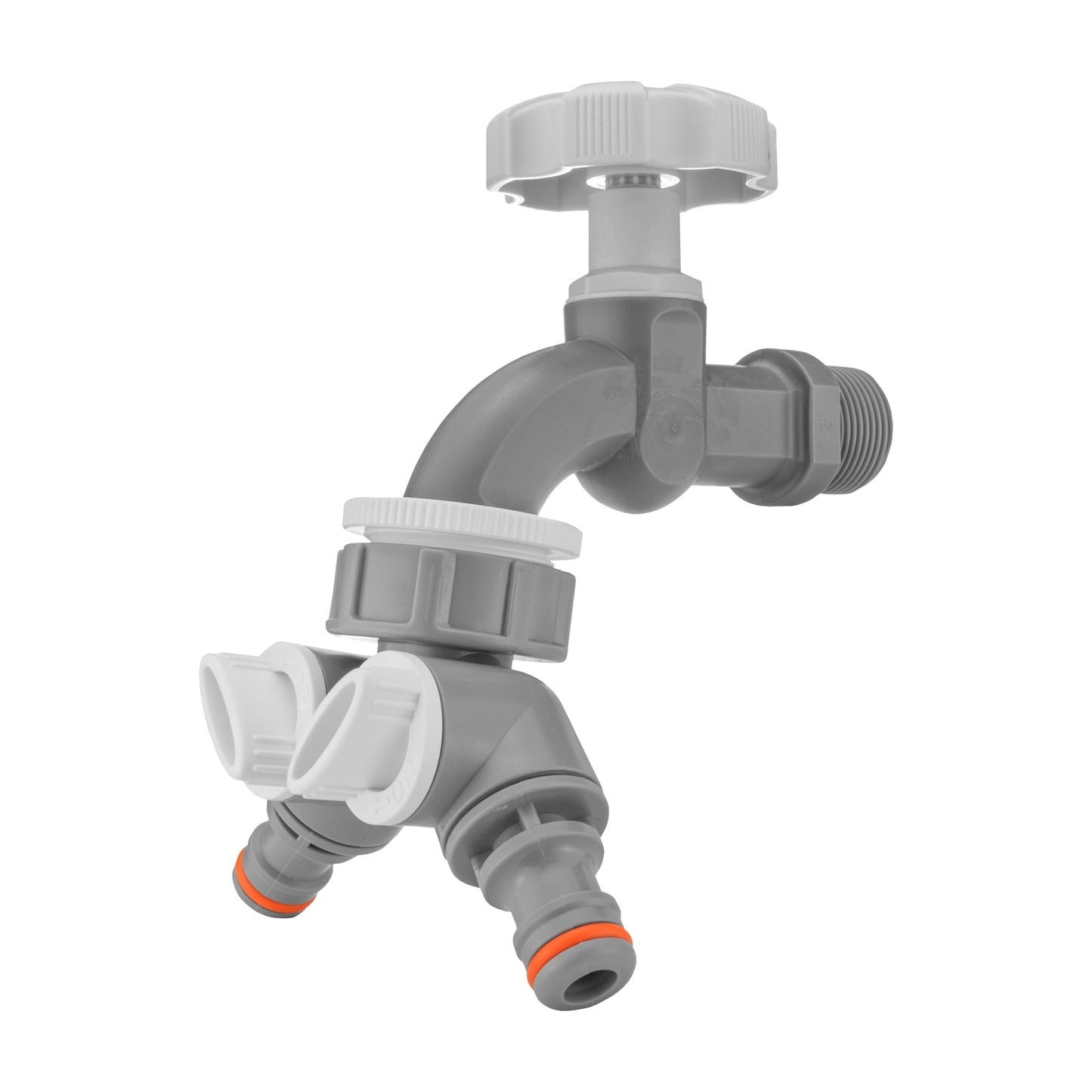 Grey Plastic Quick Connector Garden Bib Taps, Single or Double Outlet