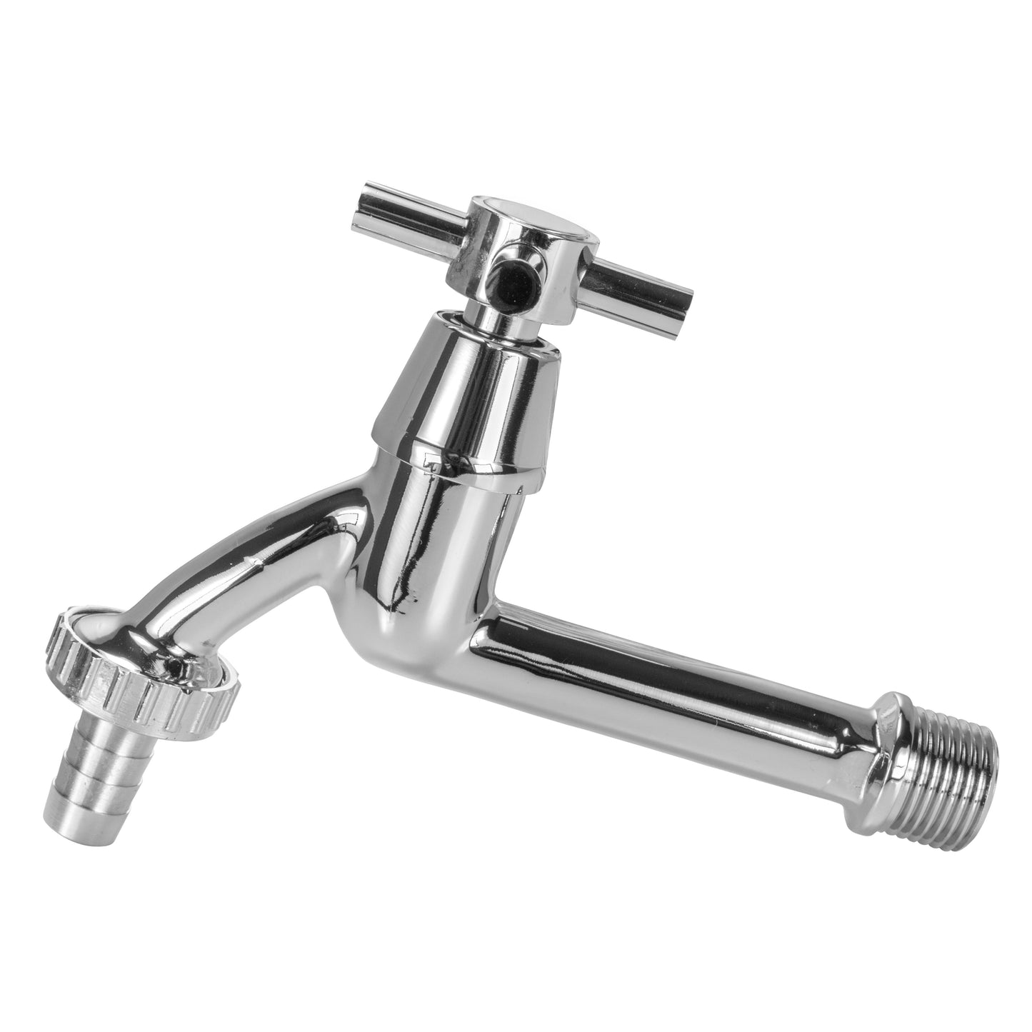 Chrome Barbed Single Turn Extended Bib Tap, 1/2" BSP