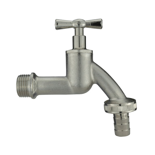 Nickel Plated Brass PP-Barb Bib Tap, 1/2" BSP