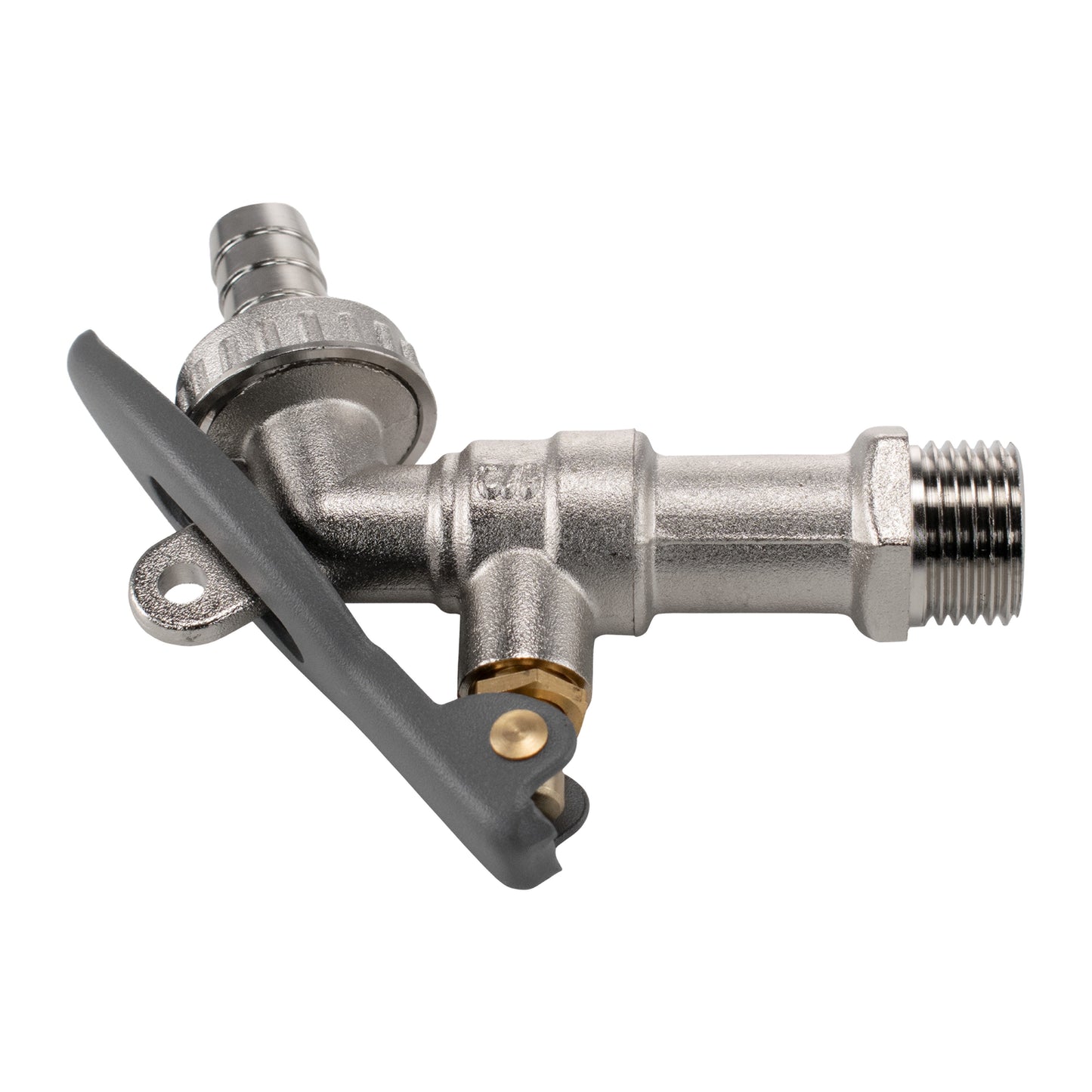 Brass Barbed Through Handle Lockable Tap, 1/2" BSP