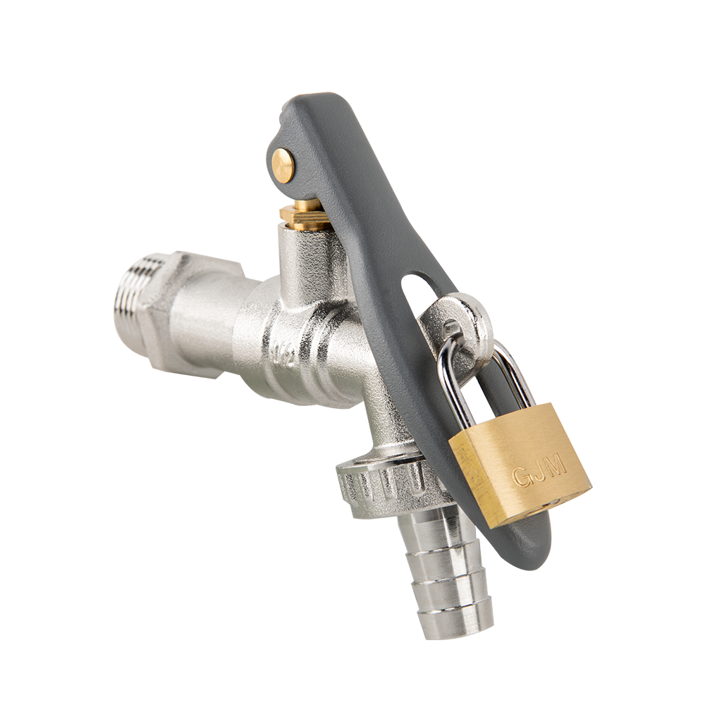 Brass Barbed Through Handle Lockable Tap, 1/2" BSP