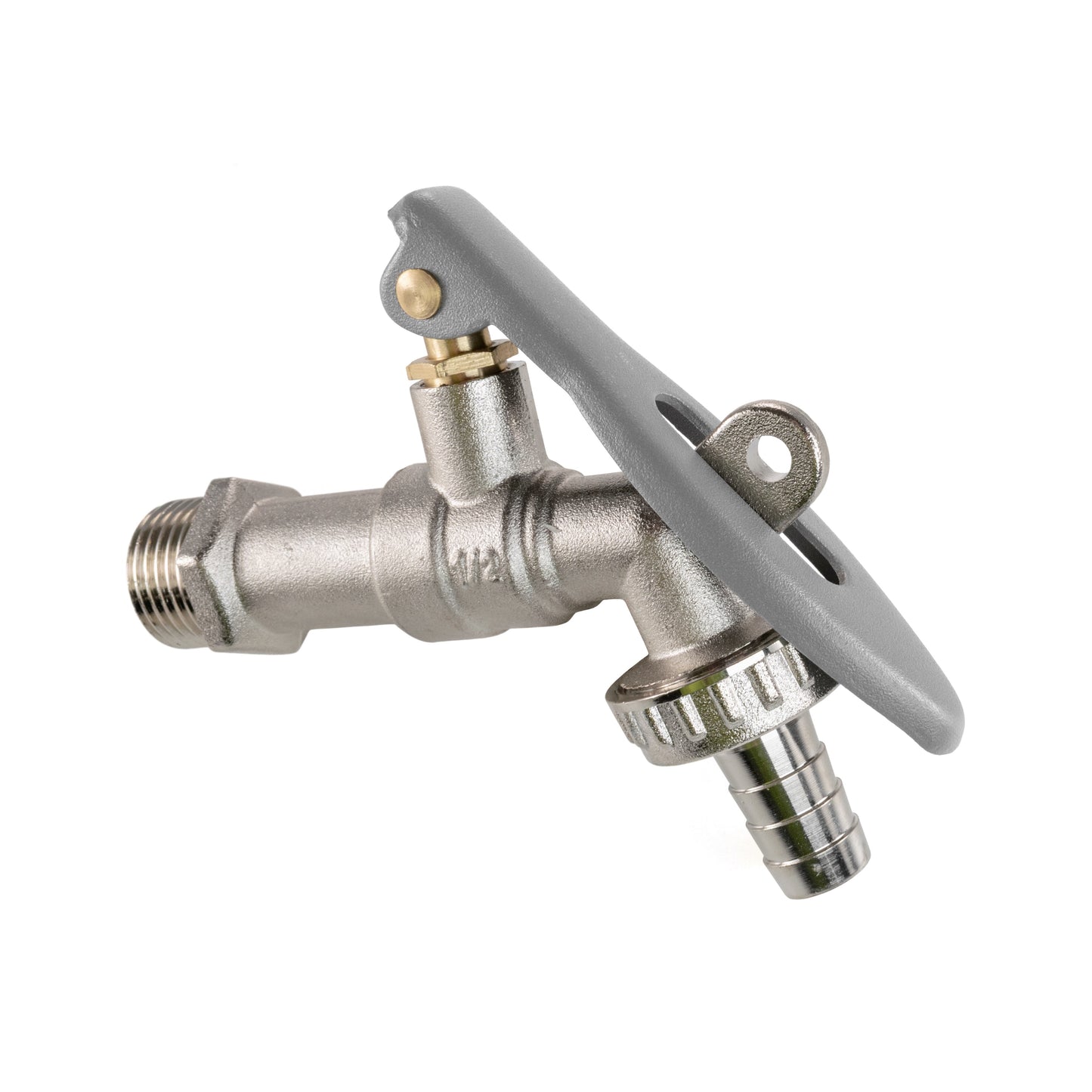 Brass Barbed Through Handle Lockable Tap, 1/2" BSP