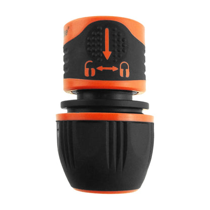 1/2" & 3/4" Female Hose Connector - Lockable Design, Black