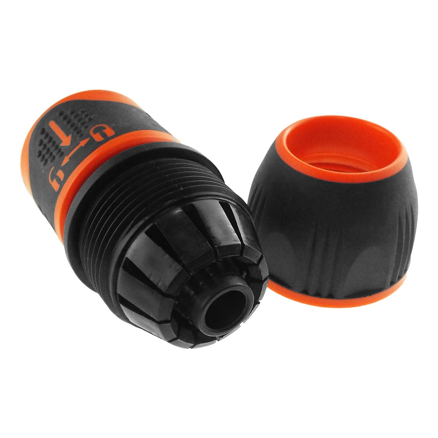 1/2" & 3/4" Female Hose Connector - Lockable Design, Black