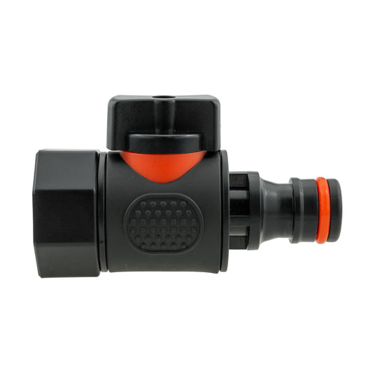 3/4" BSPF To Male Quick Connector Valve, Soft Touch Black