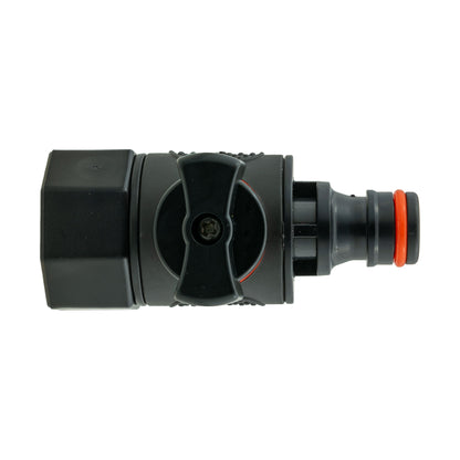 3/4" BSPF To Male Quick Connector Valve, Soft Touch Black