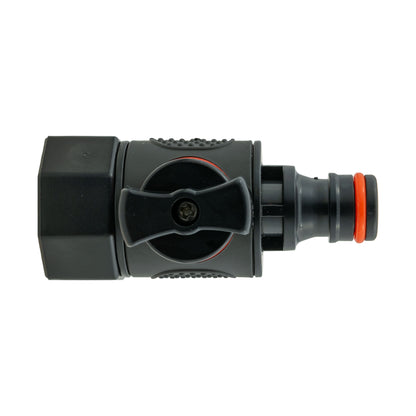 3/4" BSPF To Male Quick Connector Valve, Soft Touch Black