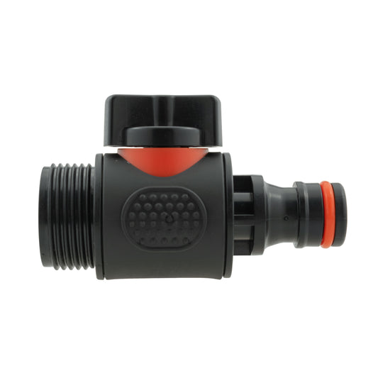 3/4" BSPM To Male Quick Connector Valve, Soft Touch Black