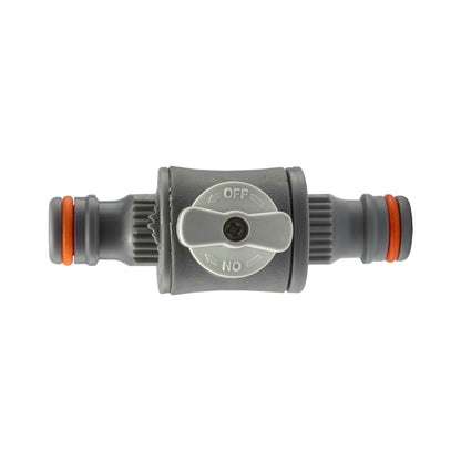 In-Line Valve with Male Quick Connectors, Grey