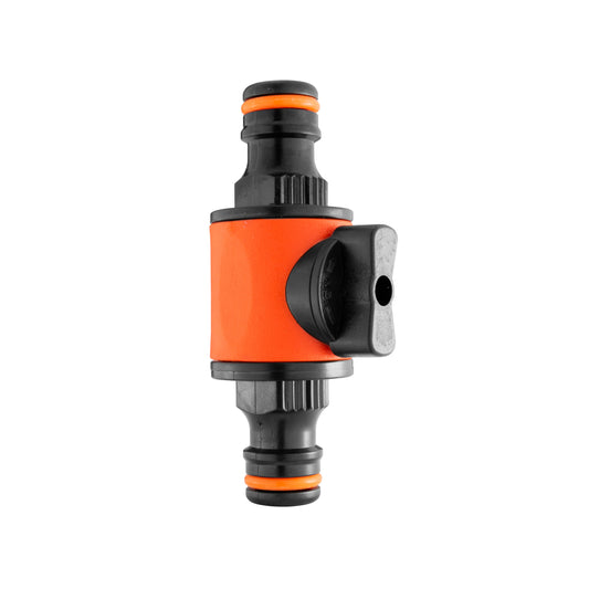 In-Line Valve with Double Male Quick Connector, Black
