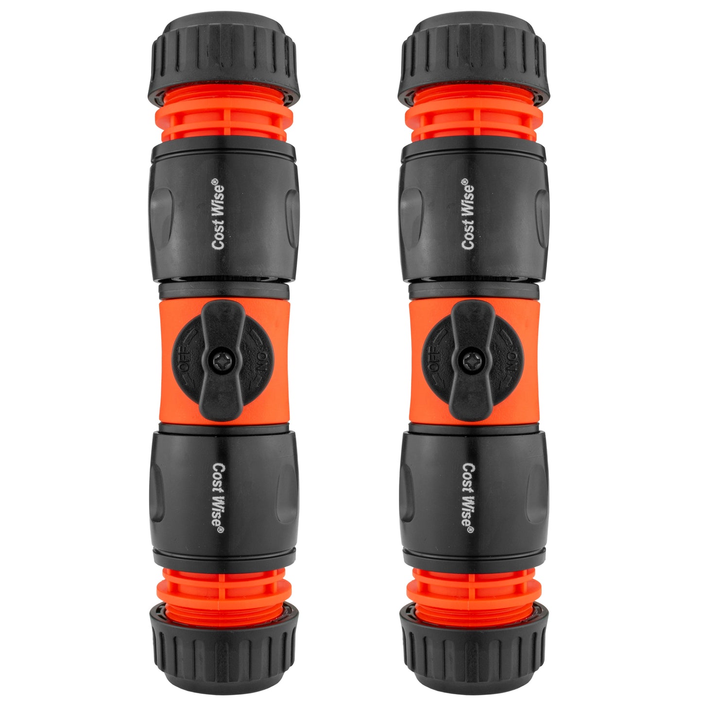 In-Line Valve with Quick Connectors - 6 Piece Set, Black
