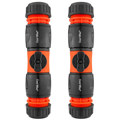 In-Line Valve with Quick Connectors - 6 Piece Set, Black