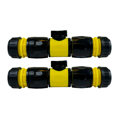 In-Line Valve with Quick Connectors - 6 Piece Set, Yellow