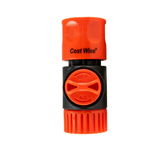 3/4" BSPF to Hosepipe Tap Connector with Valve, Black