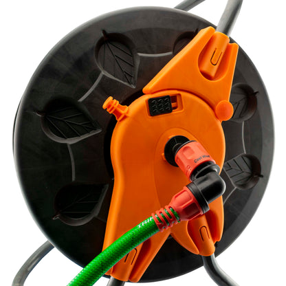 Angle Bend Hose Connector with Lock for Hose Carts, Black