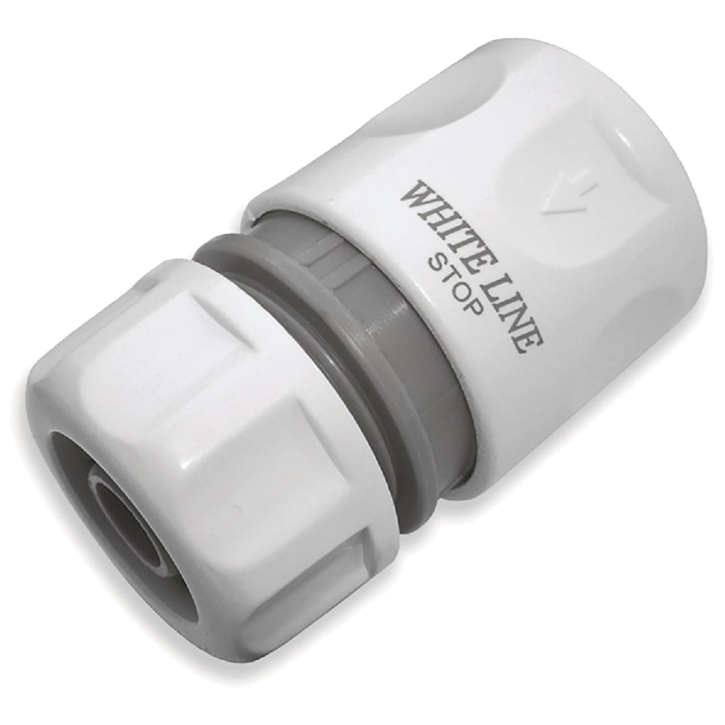 1/2" Female Hose Connector With Stop, Grey