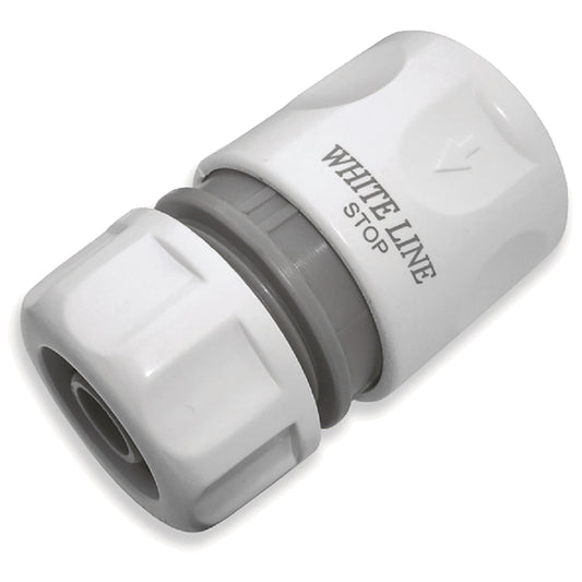 1/2" Female Hose Connector With Stop, Grey