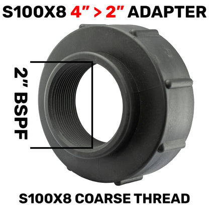 S100X8 IBC Adapter Cap with 2" BSP Female Thread
