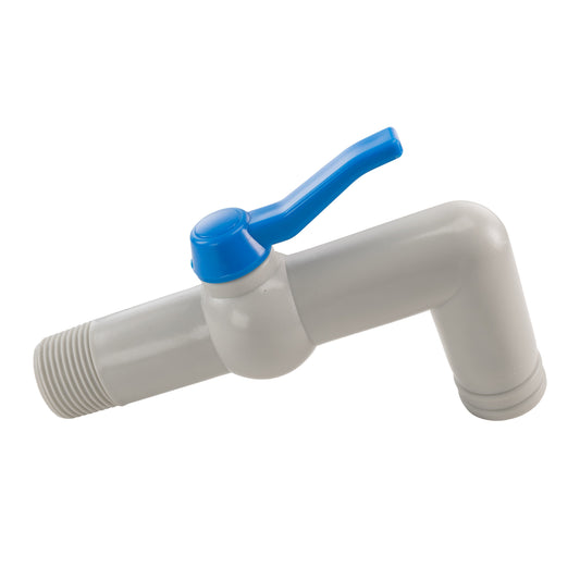 90 Degree PP Barbed Lever Tap, 1" BSP