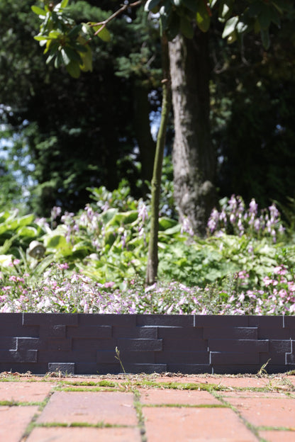Brown Slate Texture Palisade Lawn Edging, 2.38m