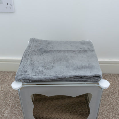 Grey Kitty Cubby Cat Tower Play House, Small