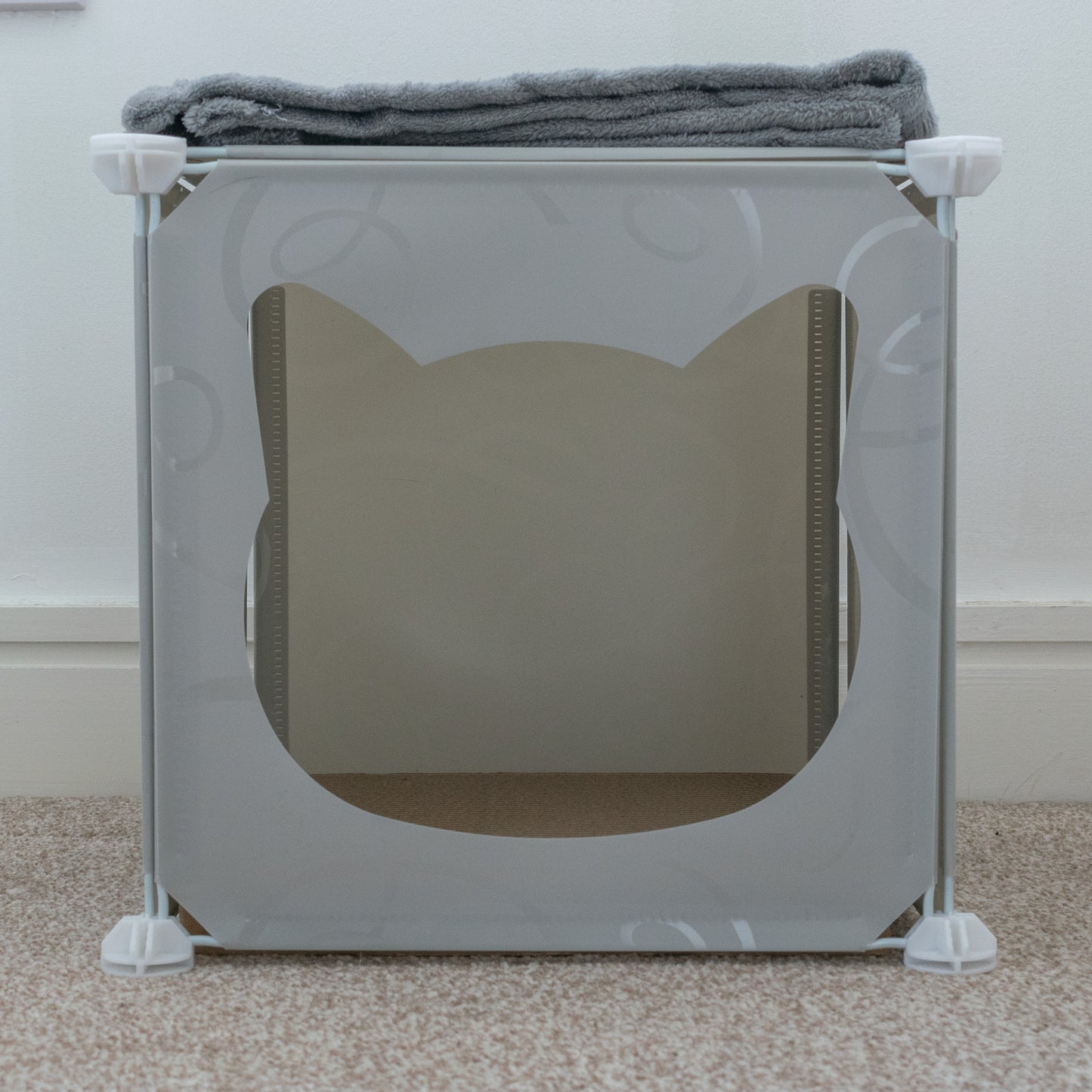 Cat Cube Bed Cubby with Blanket & Scratcher