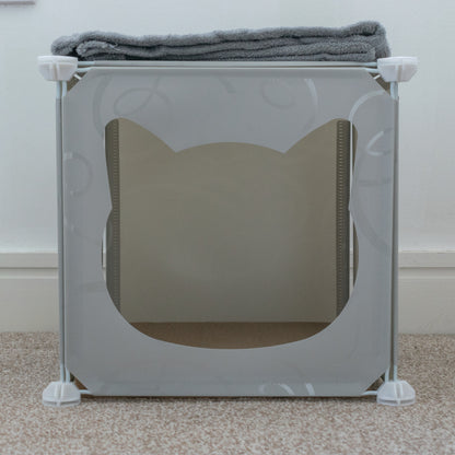 Cat Cube Bed Cubby with Blanket & Scratcher