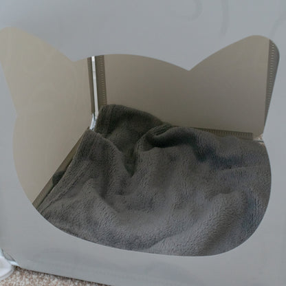 Cat Cube Bed Cubby with Blanket & Scratcher