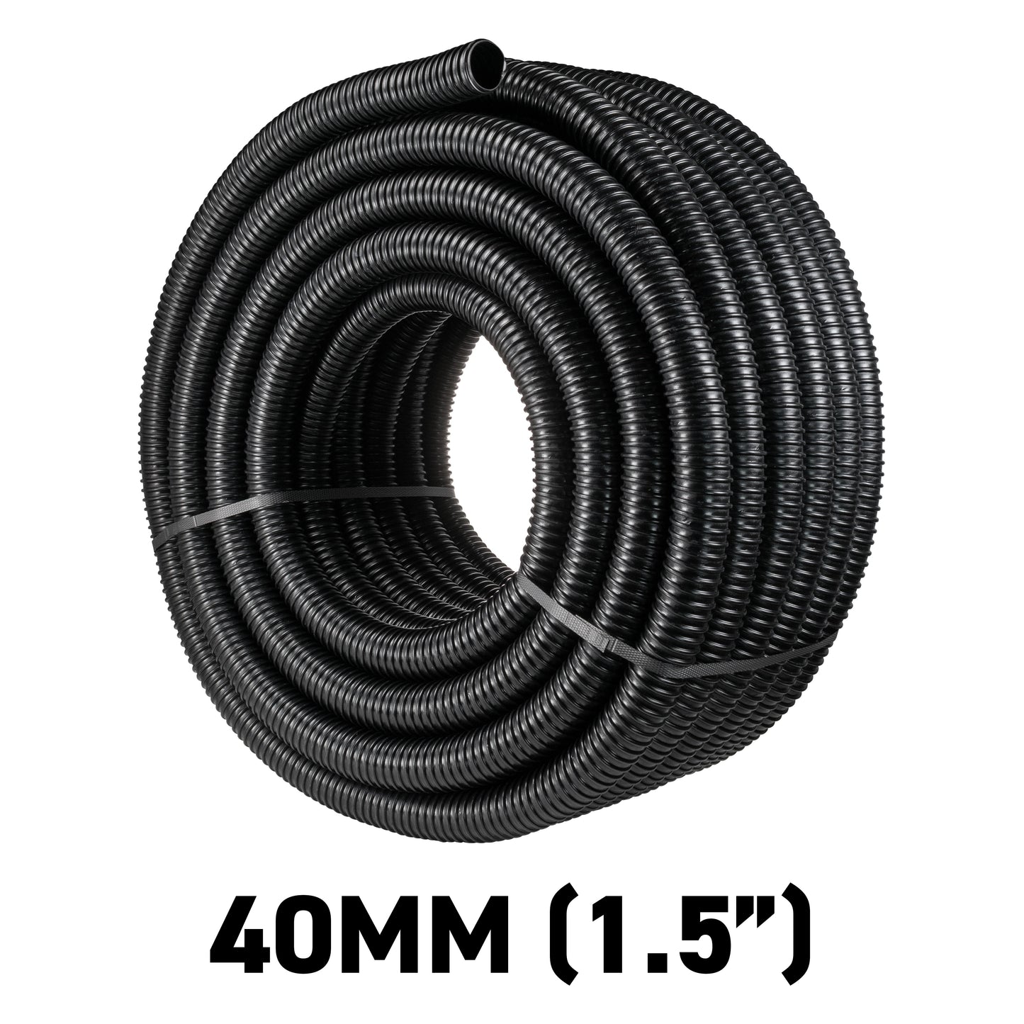 40MM BLACK BORE CORRUGATED FLEXIBLE POND HOSE PUMP GARDEN PIPE TUBE FISH MARINE