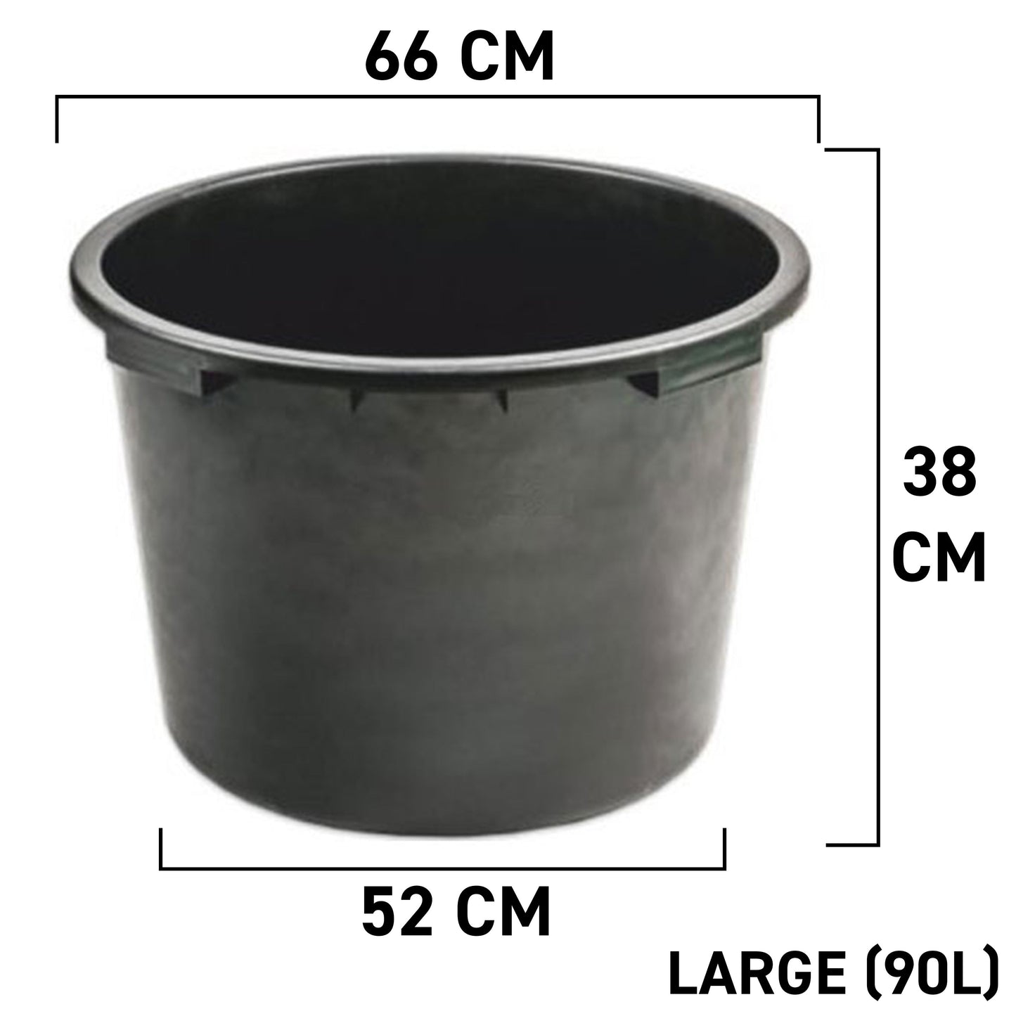 Black Round Mixing Container Tub, 90 Litres
