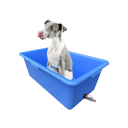 90L Large Blue Dog Pet Bath with Drain Valve