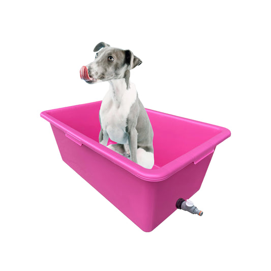 90L Large Pink Dog Pet Bath with Drain Valve