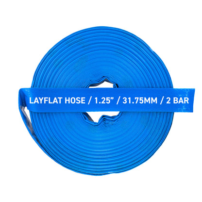 1.25" PVC Lay Flat Discharge Hose, 2-6 BAR