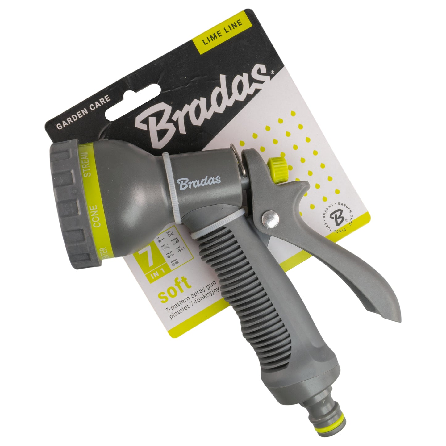 Grey & Lime 7-Pattern Multi Water Sprayer, LE5102