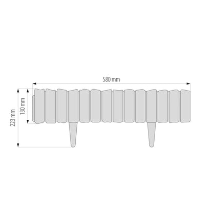 Black Wood Texture Palisade Lawn Edging, 2.32m