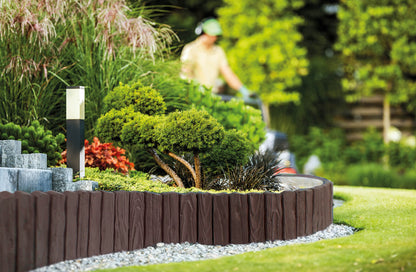 Wooden Effect Flexible Lawn Edging - Brown