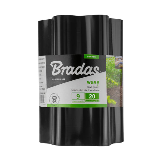 Black Crinkled Flexible Lawn Edging, 20cm Height
