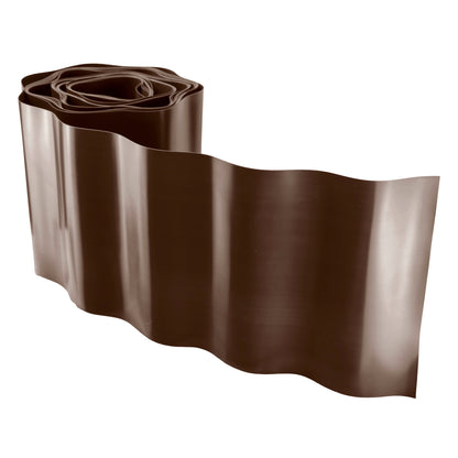 Brown Crinkled Flexible Lawn Edging, 20cm Height