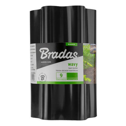 Black Crinkled Flexible Lawn Edging, 25cm Height