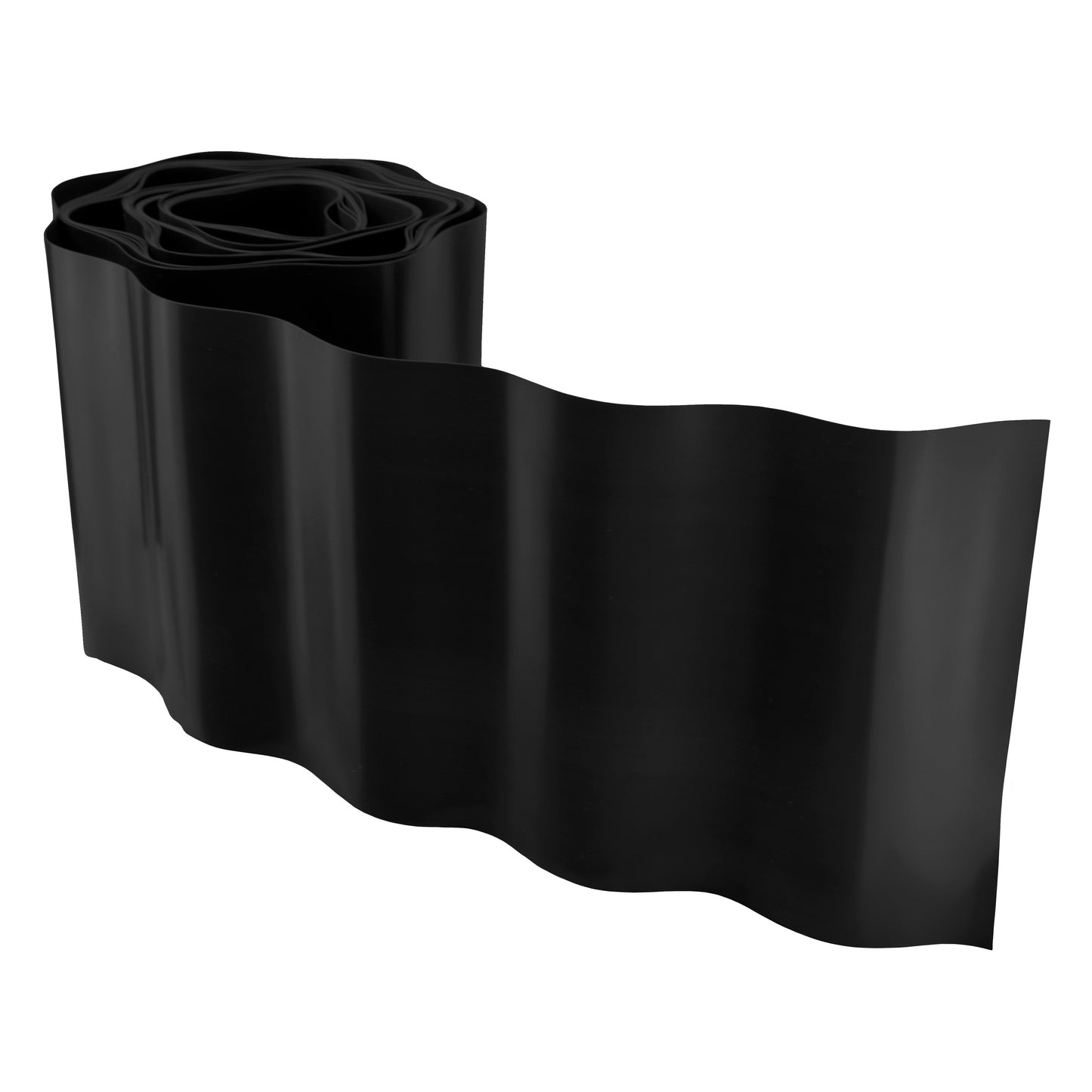 Black Crinkled Flexible Lawn Edging, 10cm Height