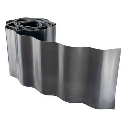 Dark Grey Crinkled Flexible Lawn Edging, 20cm Height