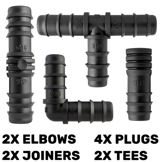 1/2" Irrigation Pipe Mixed Connectors, Pack of 10