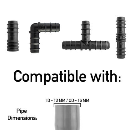 1/2" Irrigation Pipe Mixed Connectors, Pack of 20