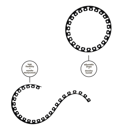 Black Curved Lawn Edging Set with Pegs, 60mm Height