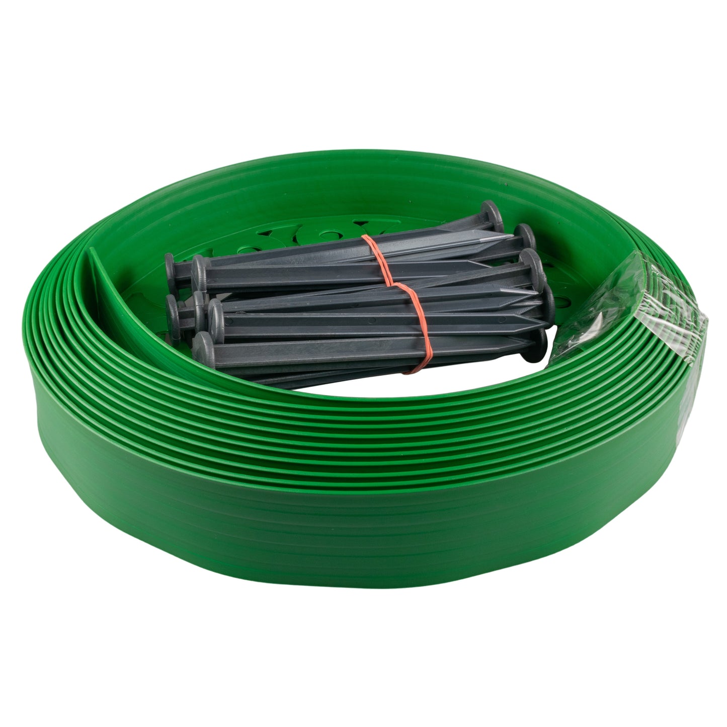 Green Curved Lawn Edging Set with Pegs, 40mm Height